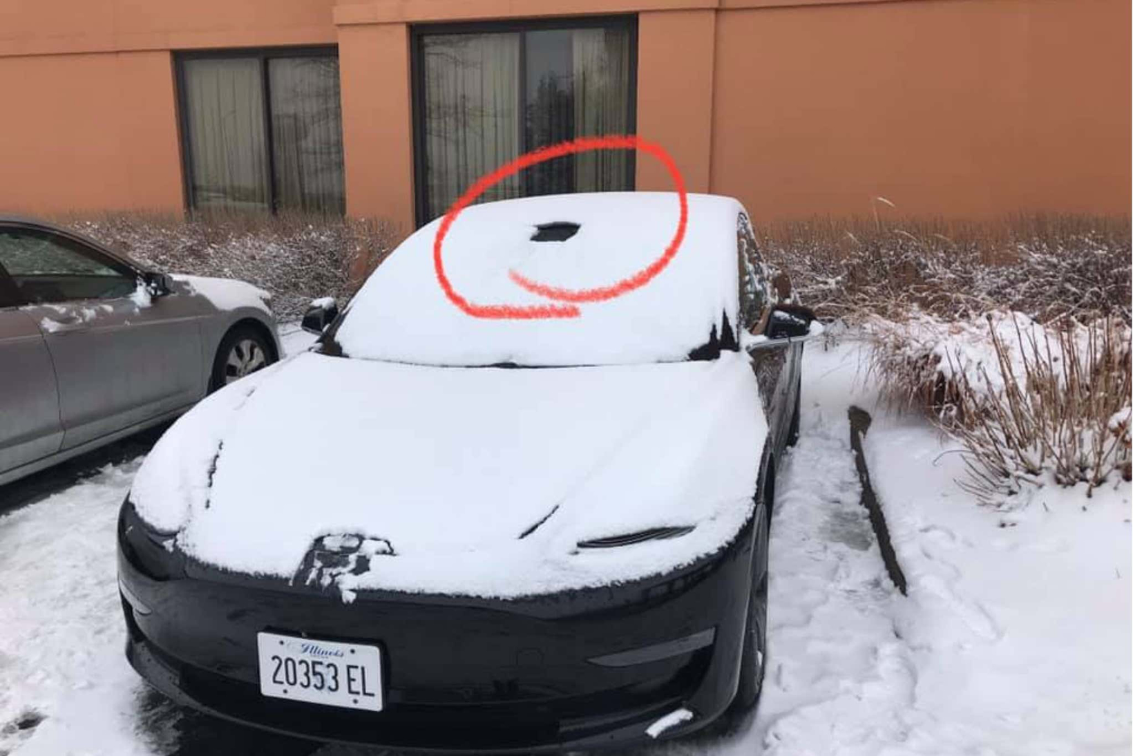特斯拉Model 3哨兵模式摄像头内置加热器 可融化挡风玻璃上小面积积雪