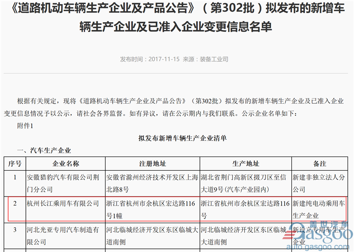 长江汽车年产5万辆纯电动新能源乘用车项目获工信部批复