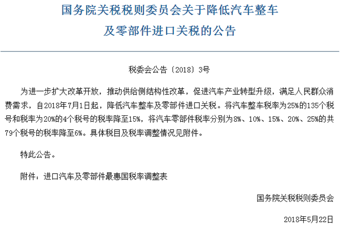 进口关税下调：豪华车企应声“官降” 零部件企业影响何在？
