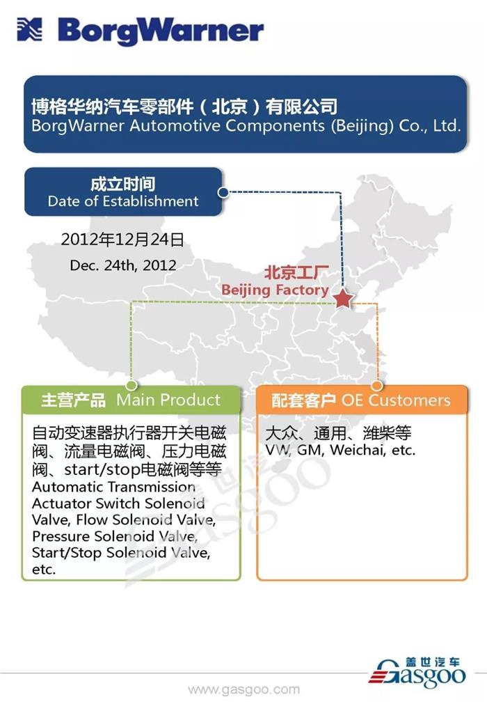 全球汽车动力系统供应商博格华纳在华产业布局