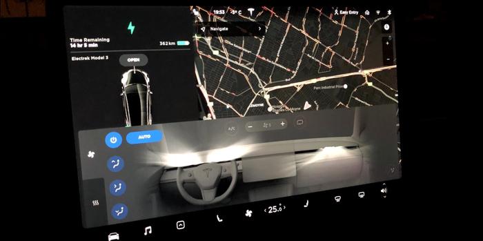 特斯拉Model 3软件更新 添加气候控制、防盗等新功能