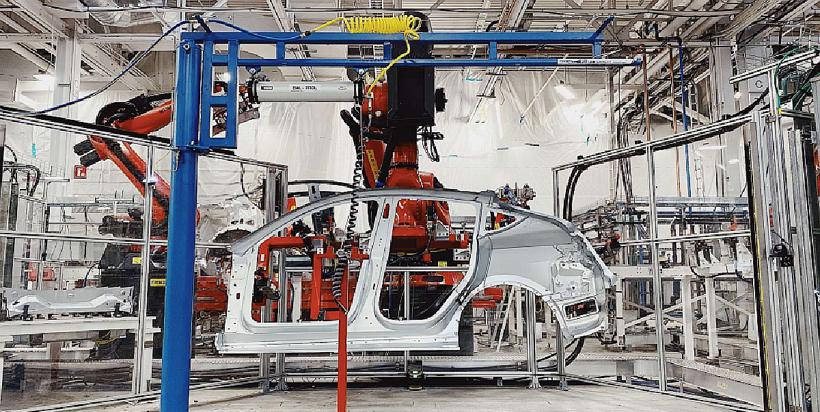 特斯拉购买410吨机器生产Model Y 可节省20%劳动力成本