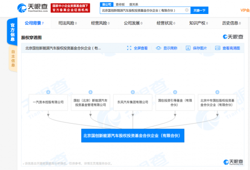一汽集团联合东风汽车等合资成立新能源汽车投资公司
