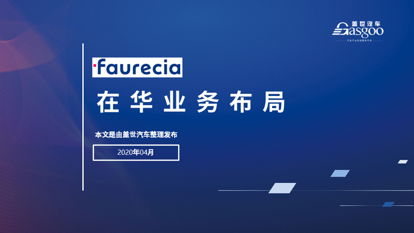 佛吉亚2020在华生产研发布局 | 盖世整理