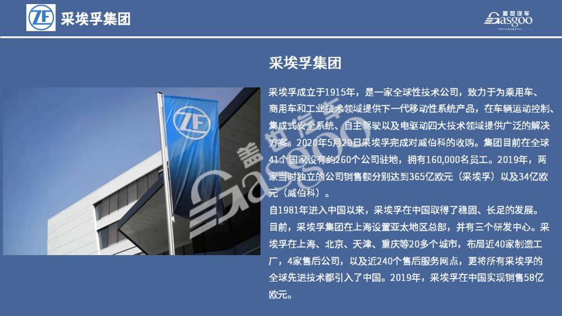 采埃孚2020在华生产研发布局  | 盖世整理