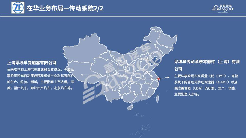 采埃孚2020在华生产研发布局  | 盖世整理
