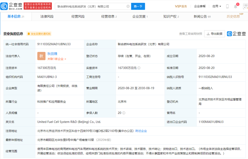 加快在华燃料电池布局，丰田参股成立燃料电池公司