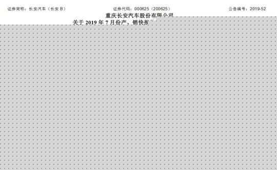 长安汽车7月销量同比微增 新能源板块乏力