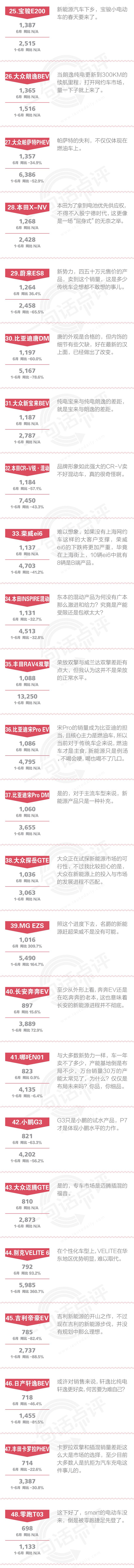 一句话点评6月新能源：普混普涨纯电普降，这还不能说明问题吗？